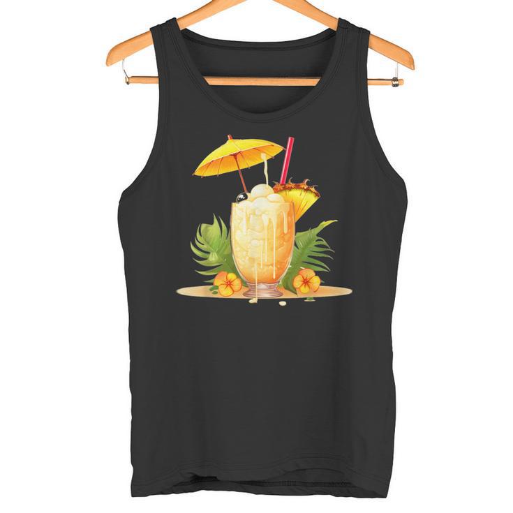 Fresh Pina Colada Fruits And Cocktail For Summer Drinks Tank Top