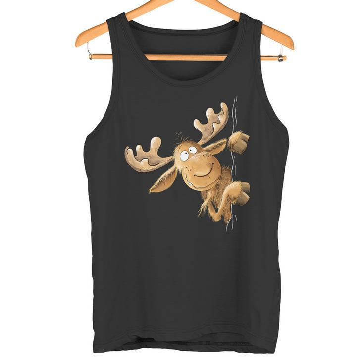 With Cartoon I Elk Wild Animal Motif Tank Top