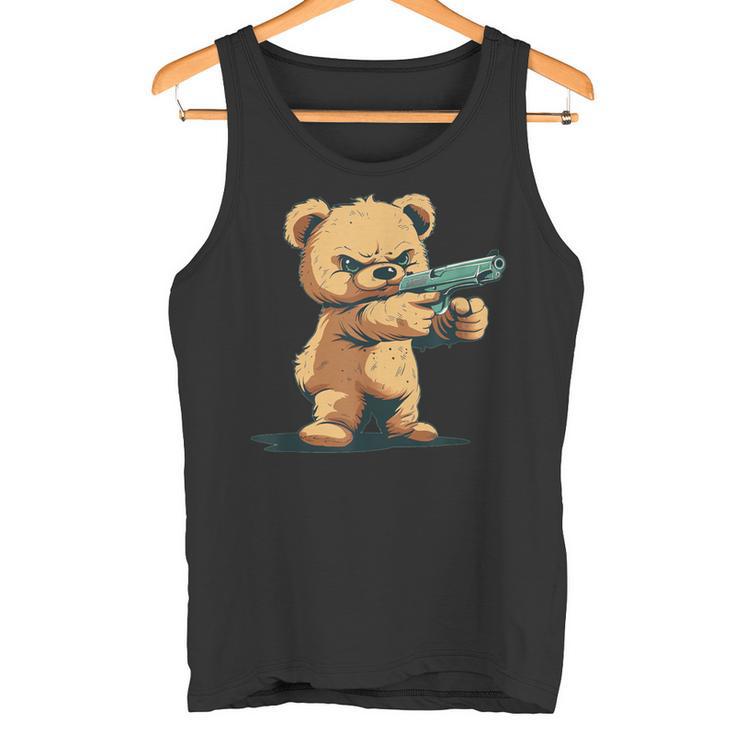 Teddy Bear With Gun For Gun Lovers Tank Top