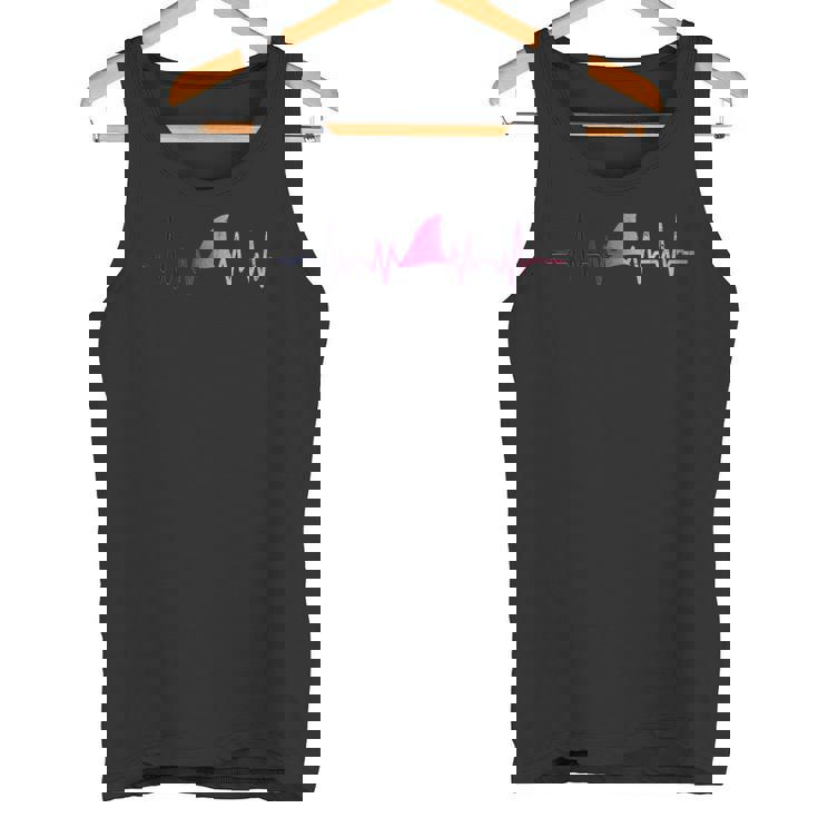 Genderfluid Shark Fin Heartbeat Queer Pride Flag Shark Lover Tank Top