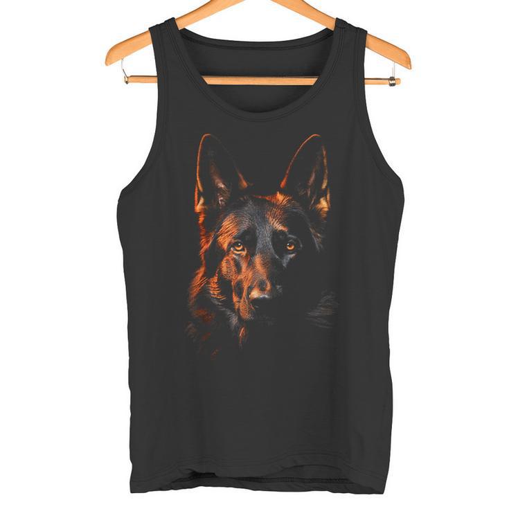 German Shepherd Graphic Pet Illustration Dog German Shepherd Tank Top