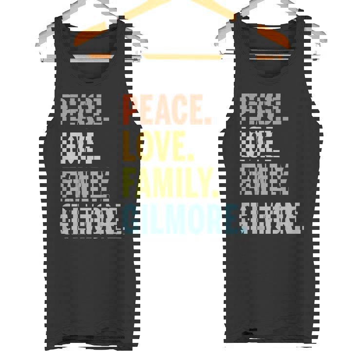 Gilmore Last Name Peace Love Family Matching Tank Top