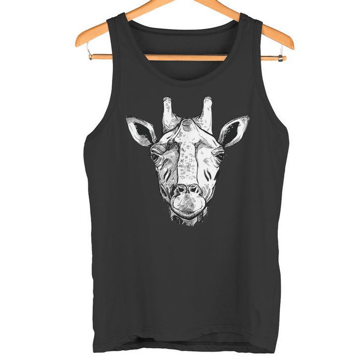 Giraffe Face Tshirt & Giraffe Sketch Animal Art Tank Top