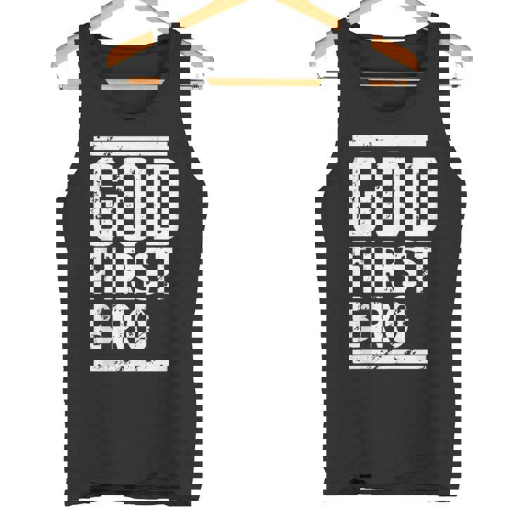 God First Bro Faith Based Tank Top