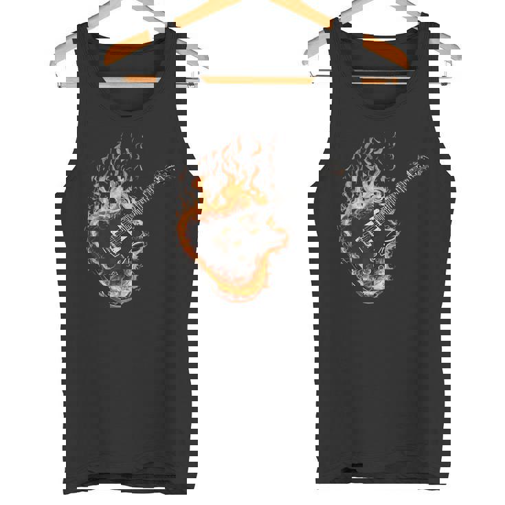 Guitarras Dibujo Guitarrista Ardiente Guitarra Guitarra Eléctrica Camiseta sin mangas