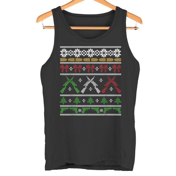 Guns For Christmas Ugly Sweater Gun Right Hunting Military Tank Top