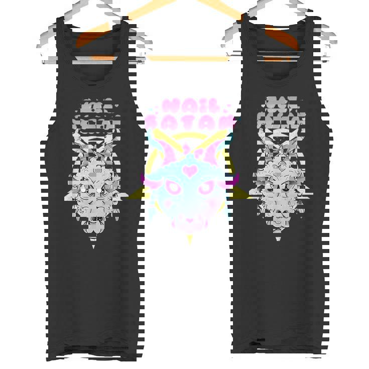 Hail Satan Goat Pentagram Kawaii Pastel Goth Gothiqueêtements Débardeur e