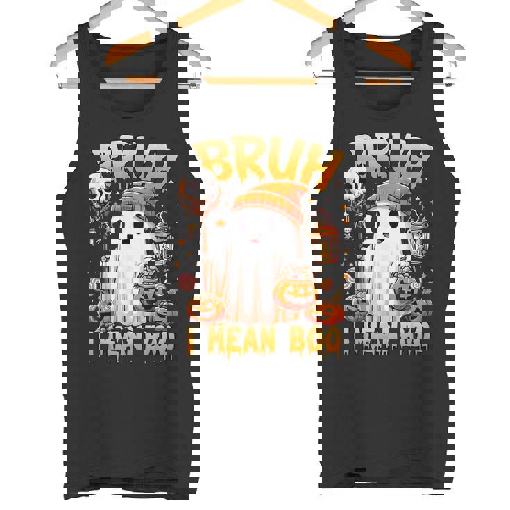 Halloween Bruh Ghost Boo Skull Pumpkin Trick Or Treat Candy Tank Top
