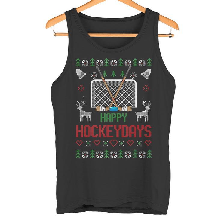 Happy Hockey Days Hockeydays Ugly Christmas Jumper Tank Top