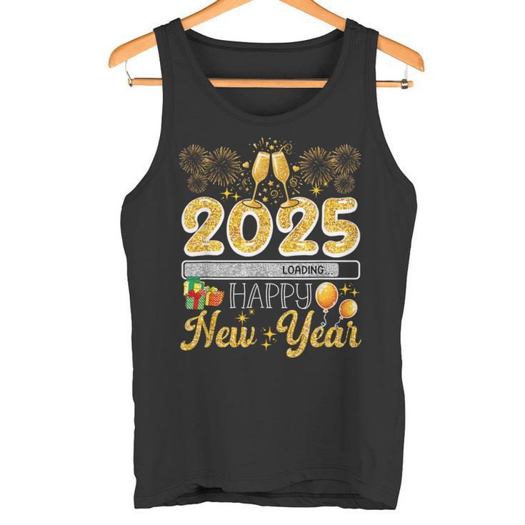 Happy New Year 2025 Loading Fireworks Champagne Lover Tank Top