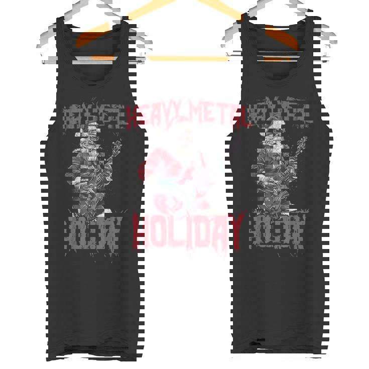 Heavy Metal Santa Claus Rock Holiday Navidad Música Rock Camiseta sin mangas