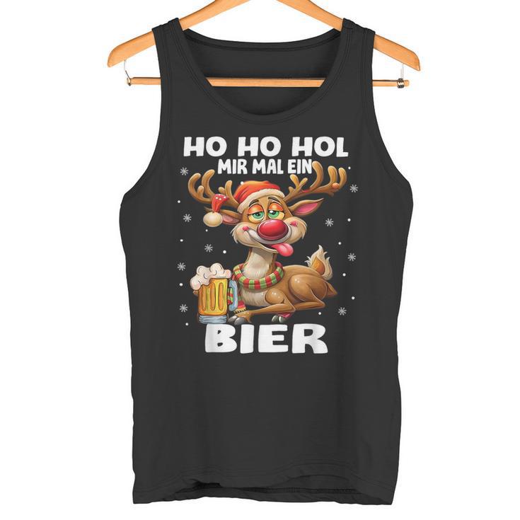 Ho Ho Hol Mir Mal Ein Bier Reindeer Saying Christmas Tank Top