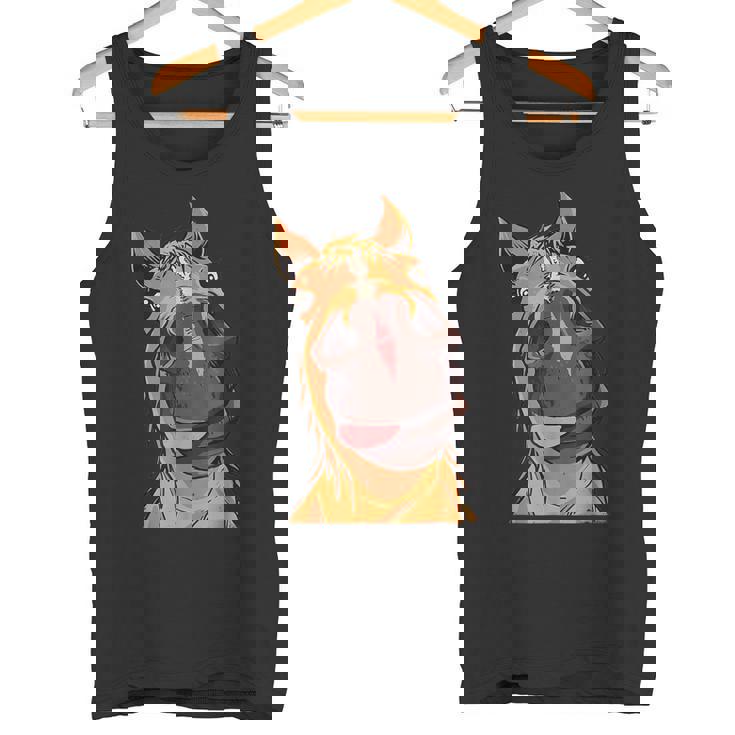 Horse Face Close Up Rider Horse Riding Tank Top