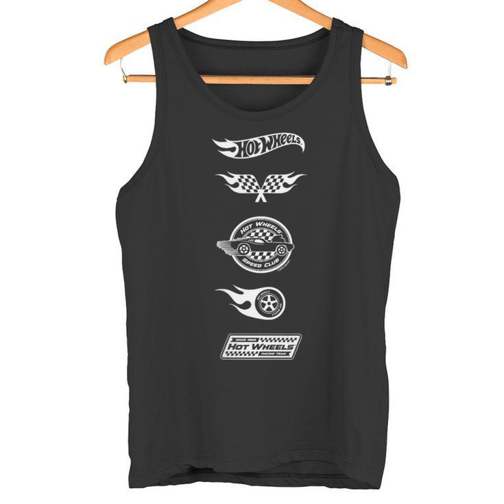 Hot Wheels Stacked Icon Logos Speed Club Racing Team Tank Top