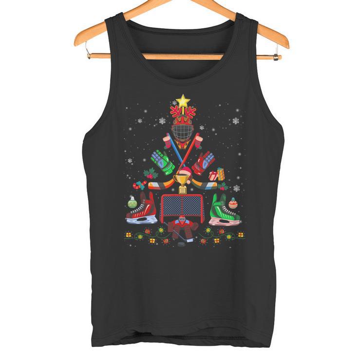 Ice Hockey Christmas Tree Decoration Xmas Tank Top