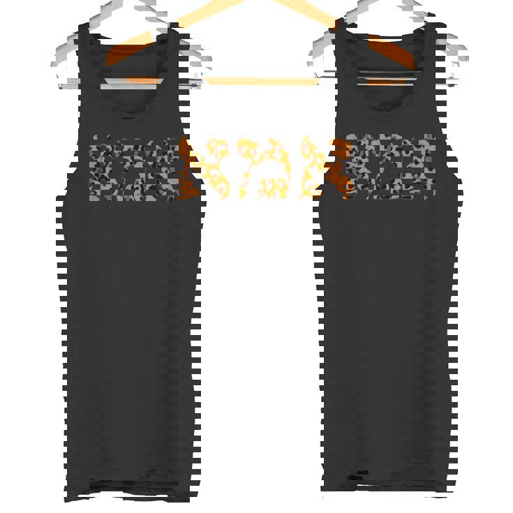 Ima Hebreo Mamá En Leopardo Impresión Letras Camiseta sin mangas