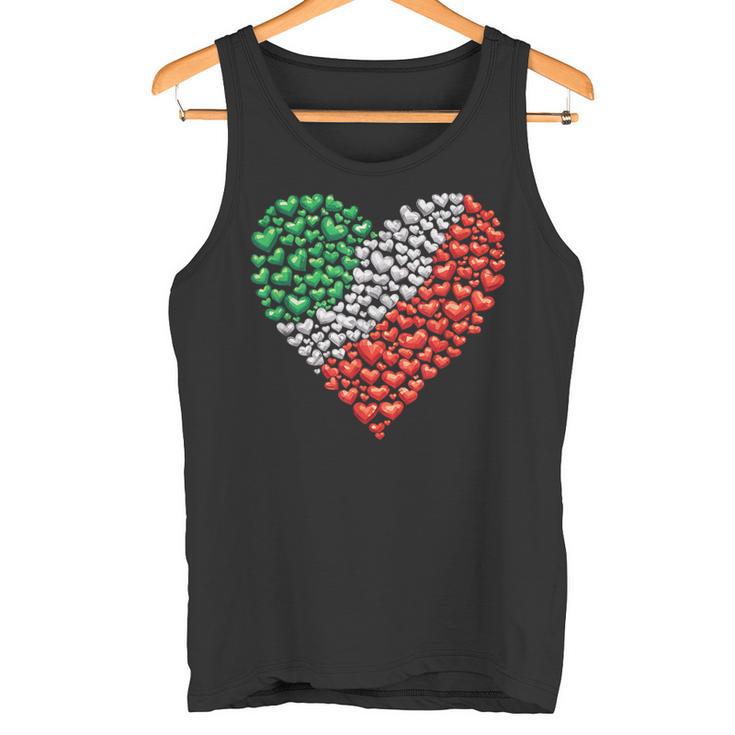 Italy Flag Heart Of Passion For Italy Tank Top