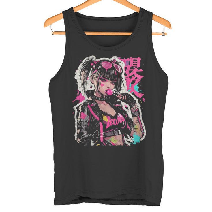 Japón Streetwear Cyberpunk Y2k Techwear Retro Manga Anime Camiseta sin mangas