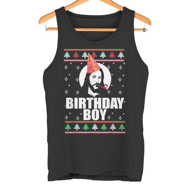 Jesus Nasty Christmas Knitted Jacket With Birthday Boy Tank Top