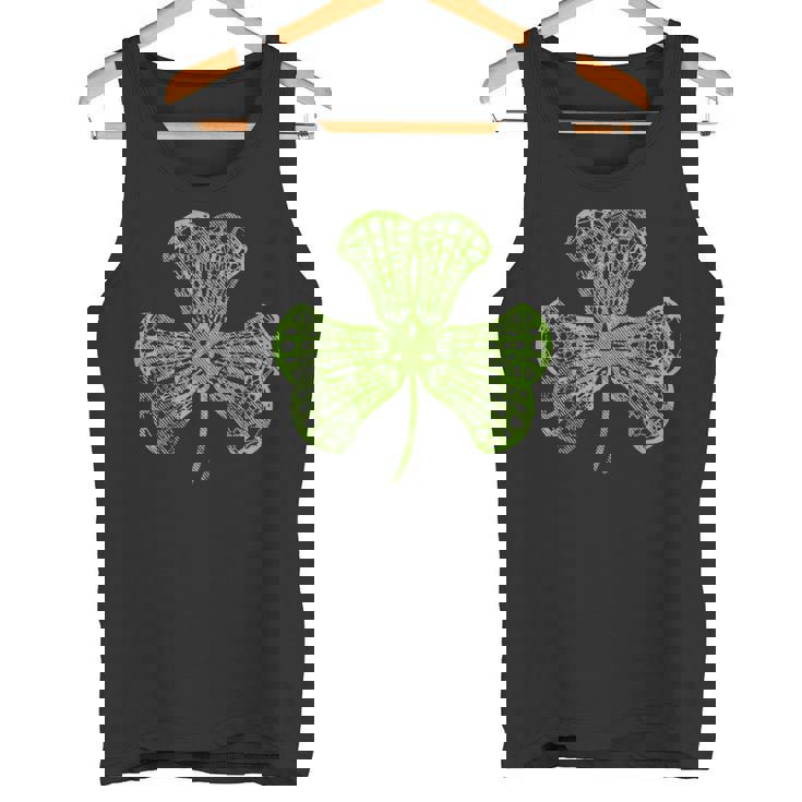 Lacrosse Shamrock Clover St Patricks Day Player Coach Tank Top