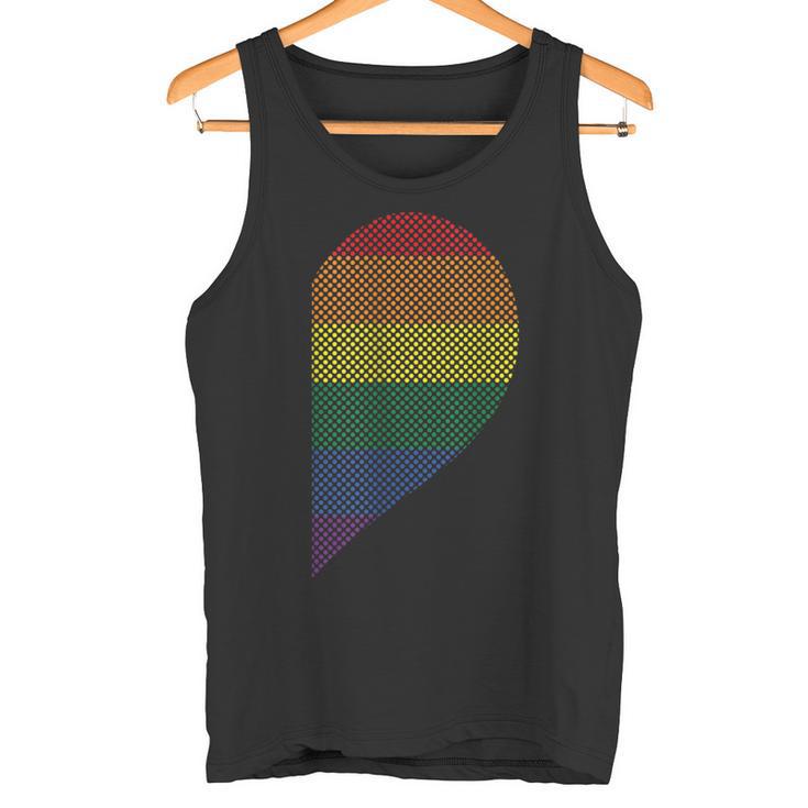 Lgbt Half Heart Love Partner Gay Lesbian Pyjama Couple Tank Top