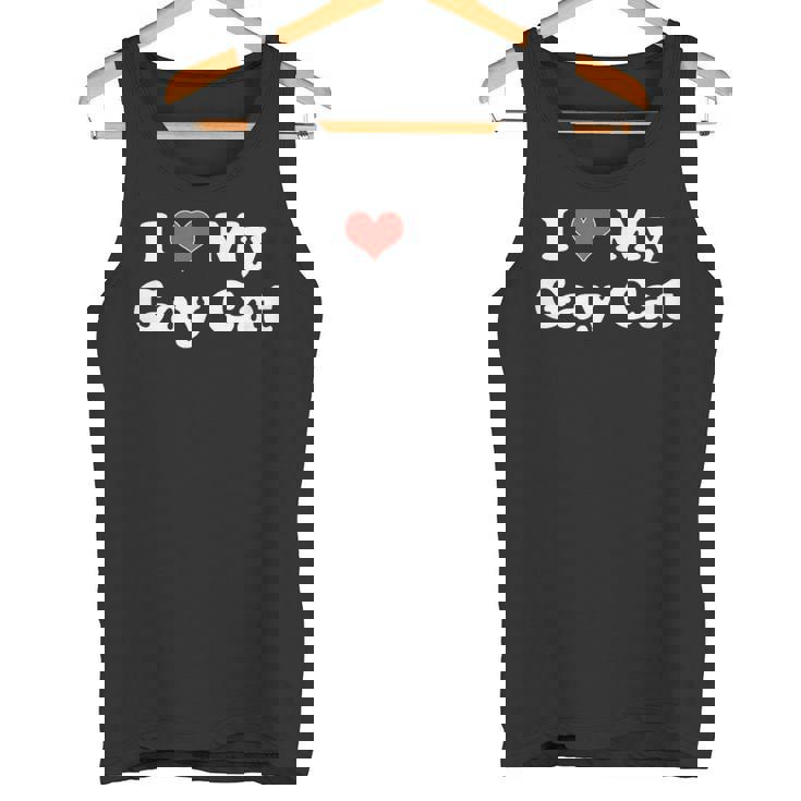 I Love My Gay Cat Heart LGBT Pet Pride Proud Parent Tank Top