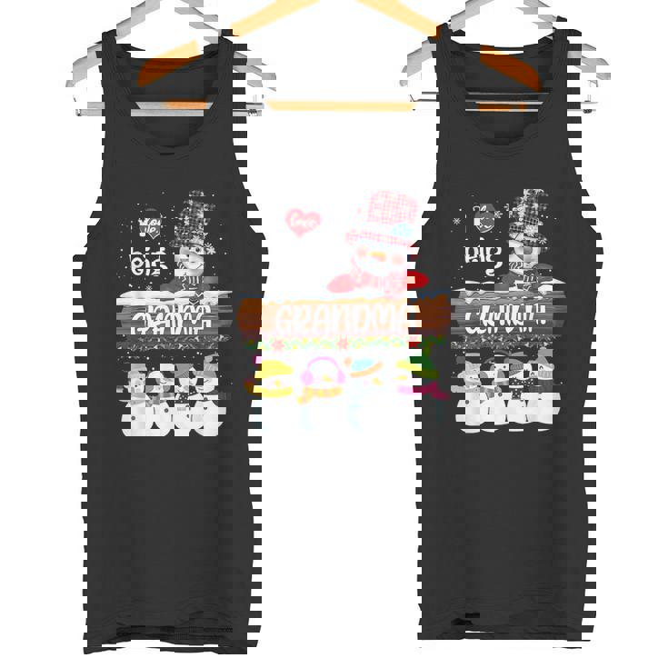 I Love Being Grandma Snowman Christmas Xmas Family Matching Tank Top