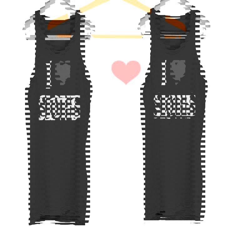 I Love Sloths I Heart Sloths Three Toed Tree Sloth Lover Tank Top