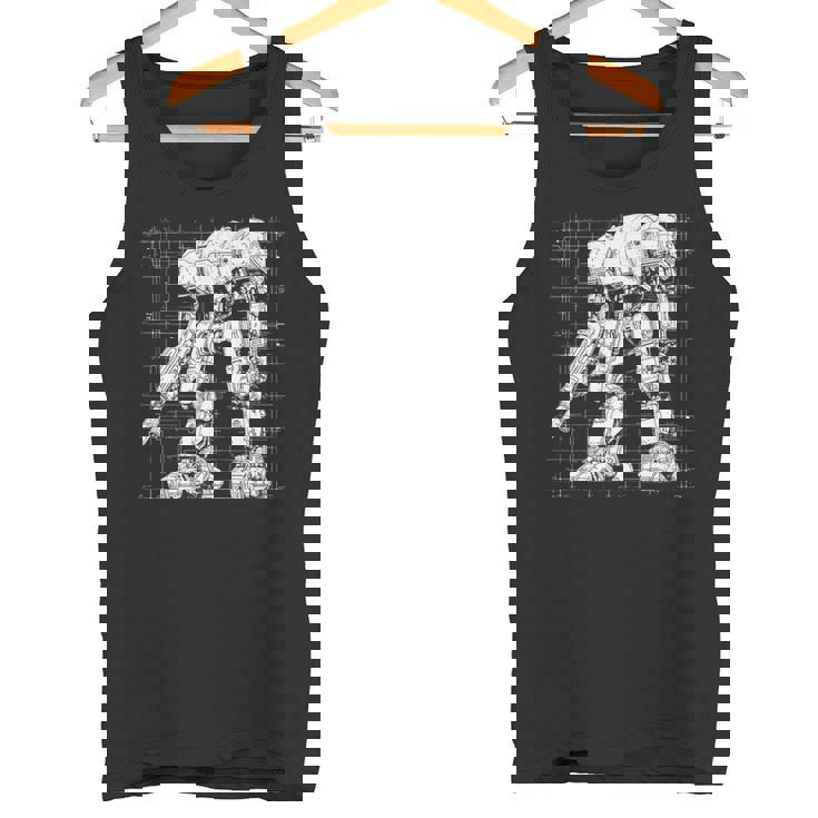 Mech Warrior Sketch Shirt Mighty Tech Robot Fighter Premium Tank Top