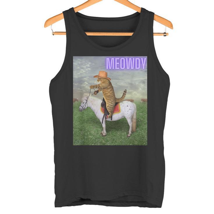 Meowdy Meme Cat And Pony Tank Top