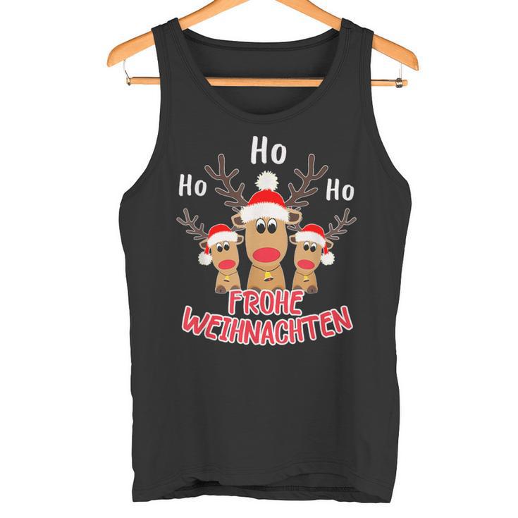 Merry Christmas Reindeer Ho Ho Ho Elk Christmas Tank Top