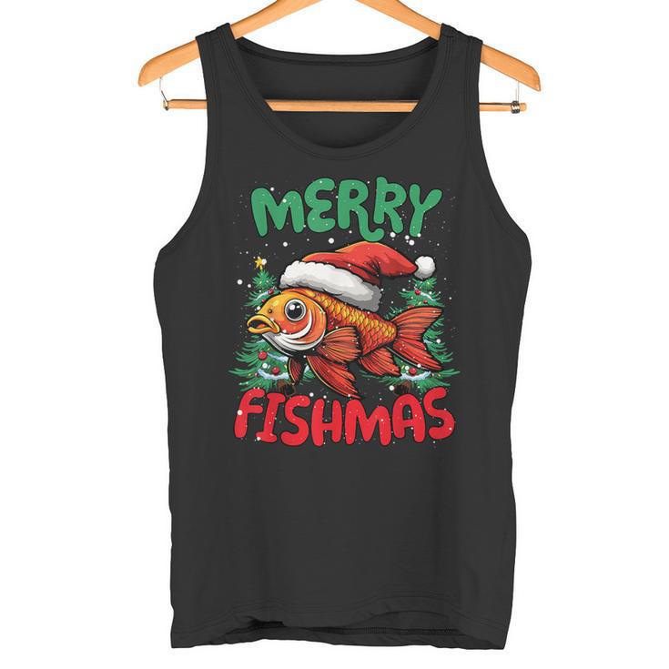 Merry Fishmas Fish Christmas Tank Top