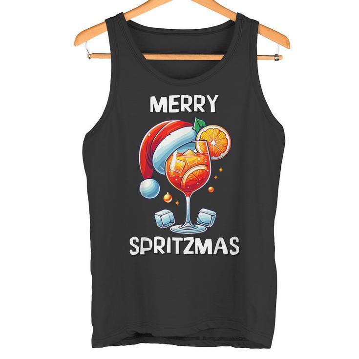 Merry Spritzmas Christmas Cocktail Holiday Drink Tank Top