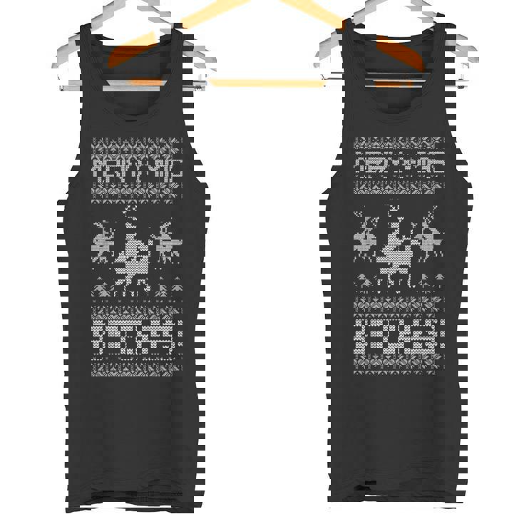 Merry X-Mas Bitches Adult Ugly Christmas Sweater Tee T-Shirt Tank Top