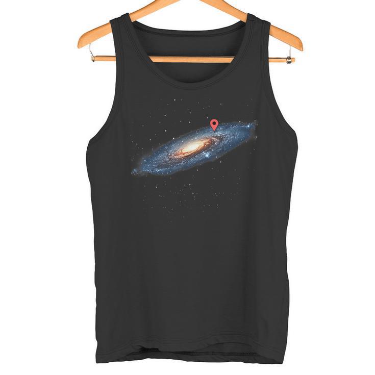 Milky Way Galaxy Universe Location Pin Space Cosmic Tank Top