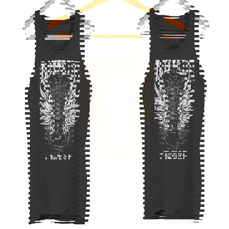 Nashville Tennessee Alas De Guitarraintage Sin Mangas Camiseta sin mangas