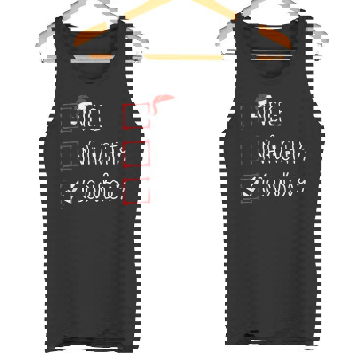 Nice Naughty Cowboy Christmas List Santa Claus Rodeo Xmas Tank Top