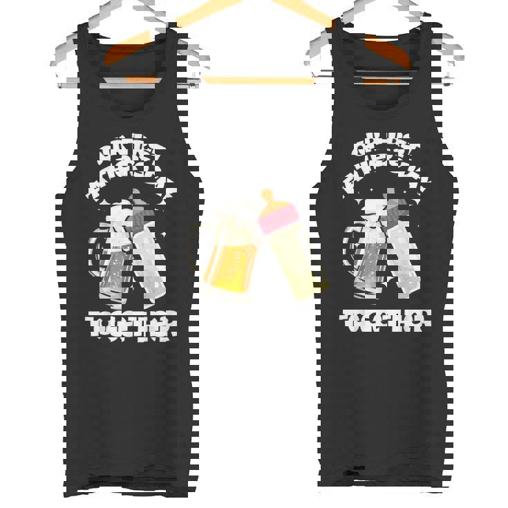 Nuestro Primer Día Del Padre Juntos Botella Cerveza Artesanal Camiseta sin mangas