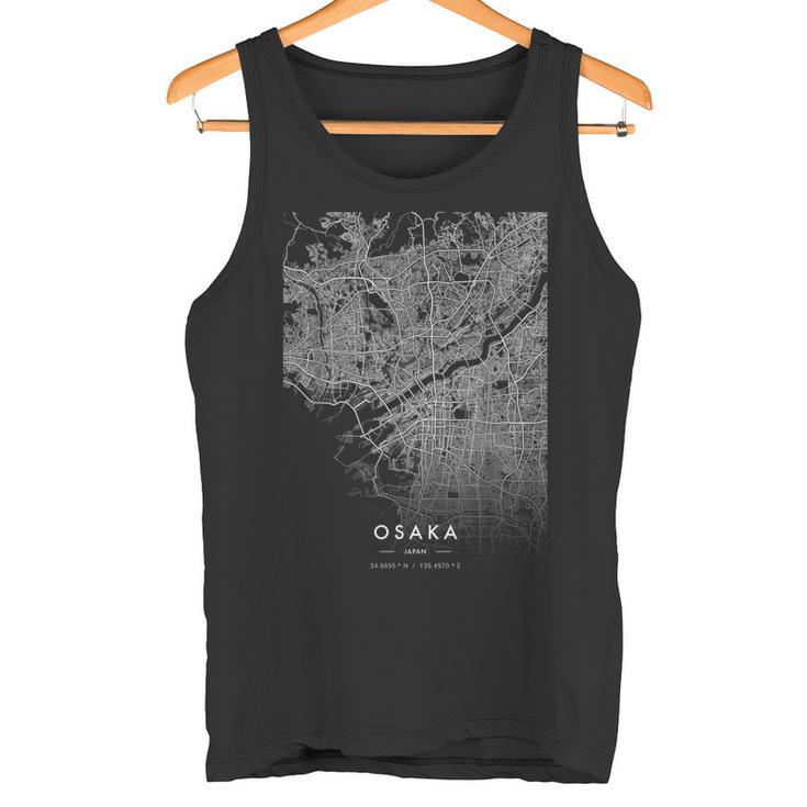 Osaka Japón City Coordenadas Skyline City Mapa Camiseta sin mangas