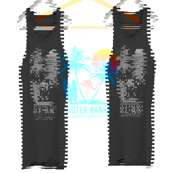 Outer Banks Carolinaacacionesintage Atardecer Camiseta sin mangas