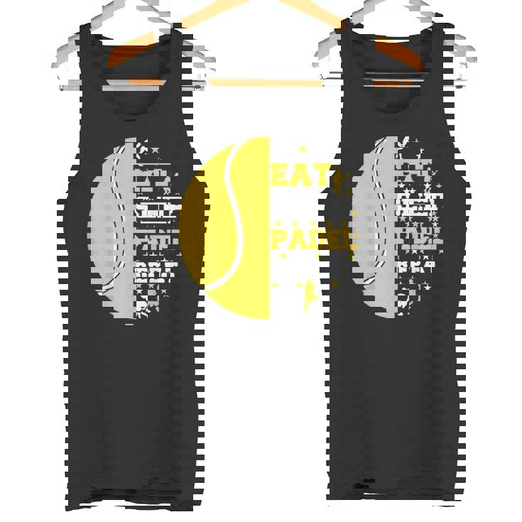 Padelista Divertido Jugador Padel Eat Sleep Padel Repeat Camiseta sin mangas