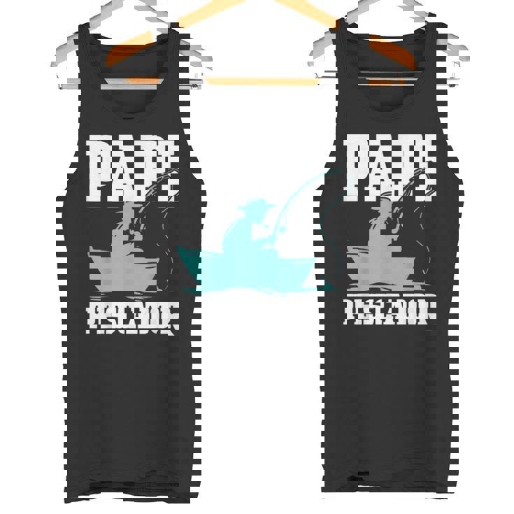 Papi Pescador Barco Papa Jubilacion Pez Pesca Hombre Regalo Camiseta sin mangas