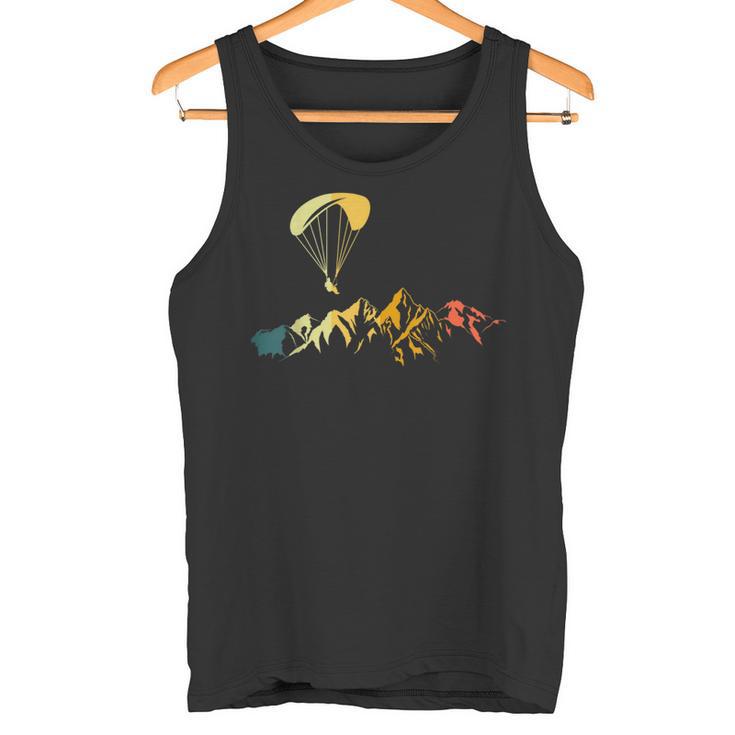 Paraglider Retro Mountain Paragliding Paraglider Tank Top