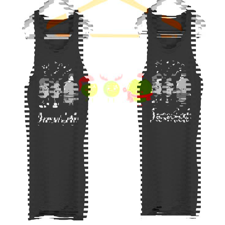 Peas On Earth Peace On Earth Christmas Pun Premium Tank Top