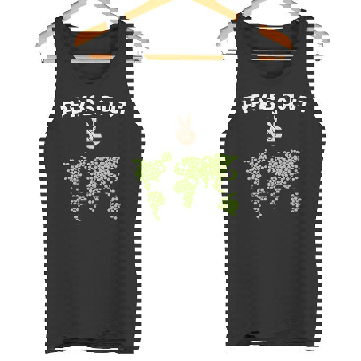 Peas Out Hip World Peace On Earth Pun Achieved World Peas Premium Tank Top