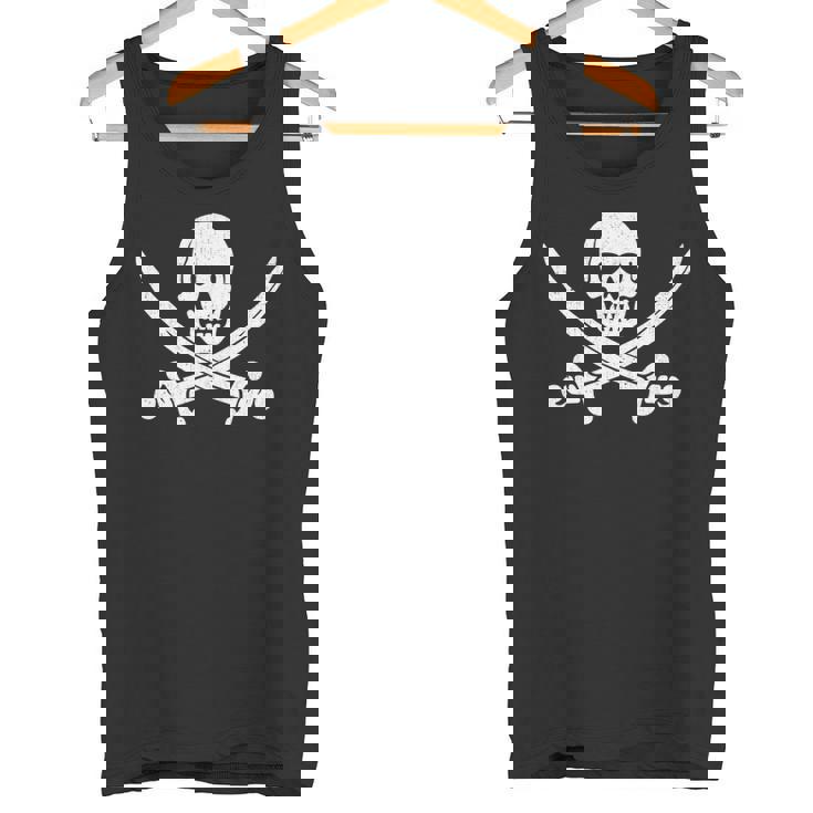 Pirate Sword Skull Bones Halloween Tea Tank Top