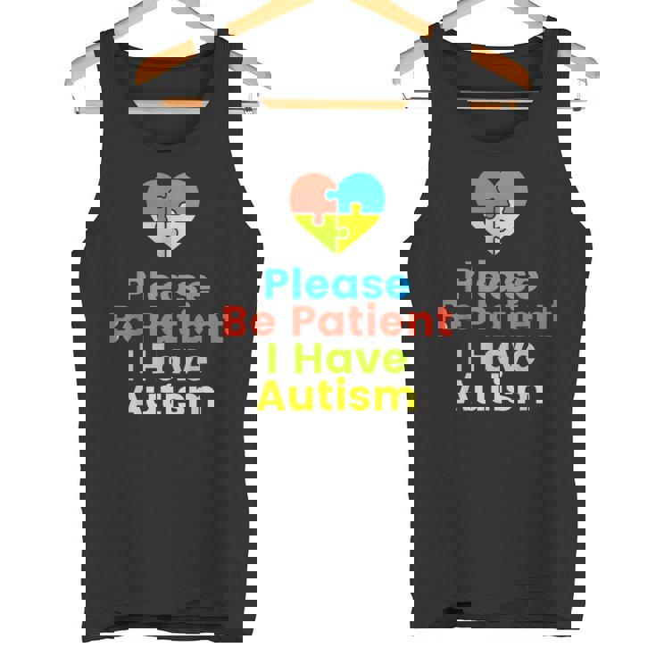 Please Be Patient I Have Autism Shirt Autism Puzzle Tank Top