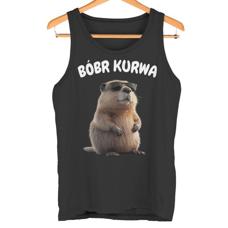 Polish Beaver Saying Bober Kurwa Yes Pierdole Bobr Tank Top