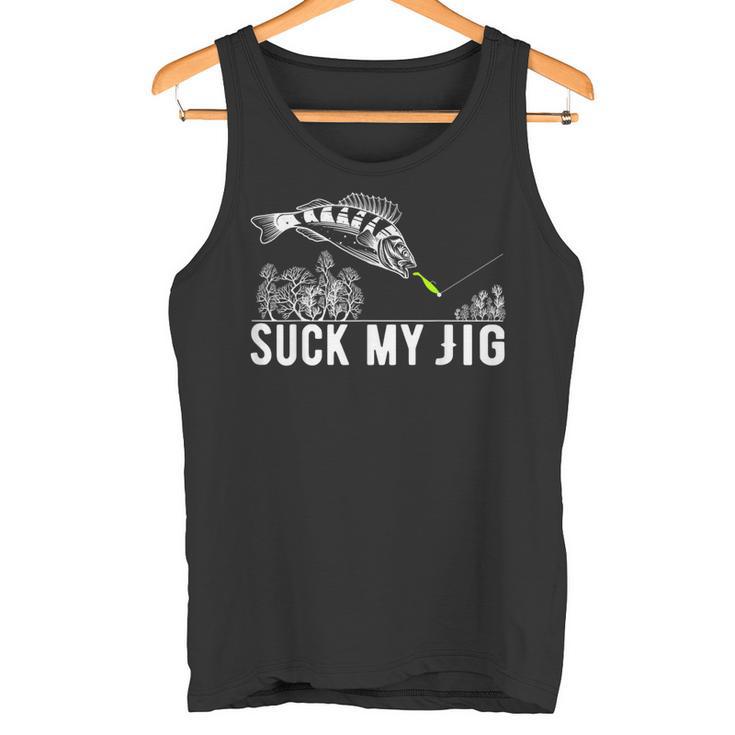 Predatory Fish Angler Suck My Jig Saying Tank Top