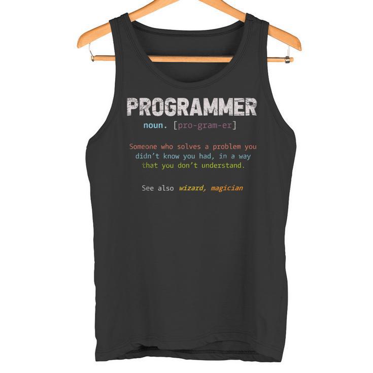 Programmer Definition Computer Skills Programmer S Tank Top